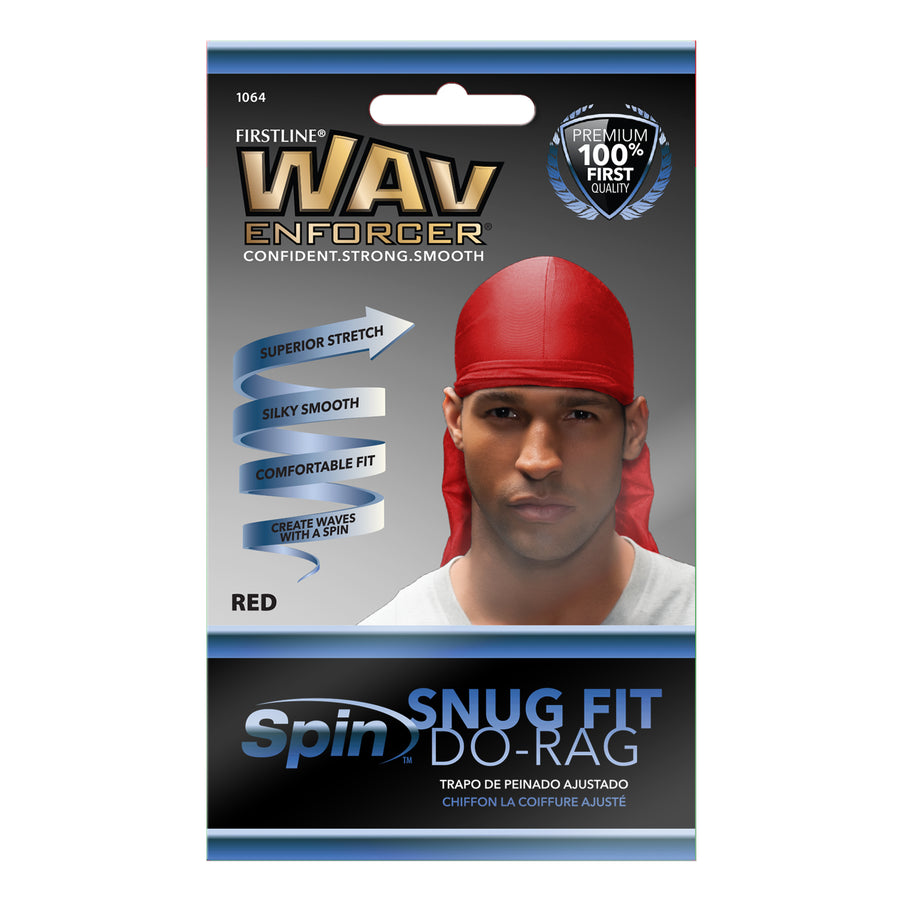 front of wavenforcer red snug fit do-rag package
