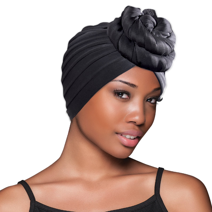 Evolve® Top Knot Turban, Black 328