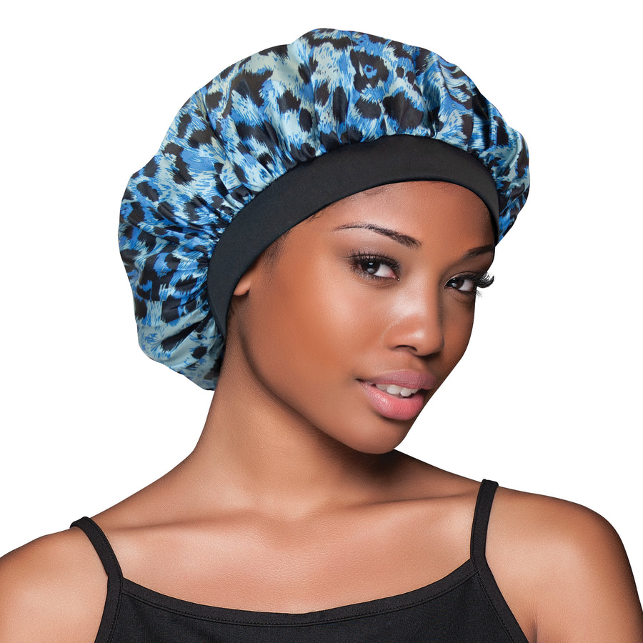 Evolve® Satin Bonnet (Assorted Prints), Blue Leopard Print 659