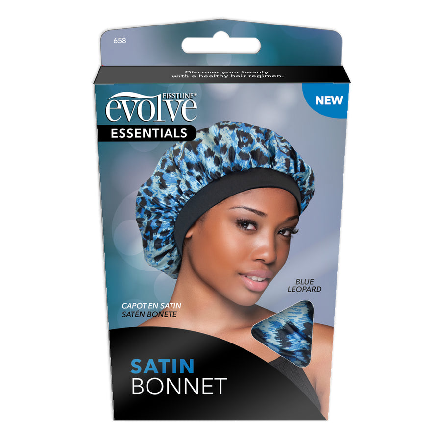 Evolve® Satin Bonnet (Assorted Prints), Blue Leopard Print 659