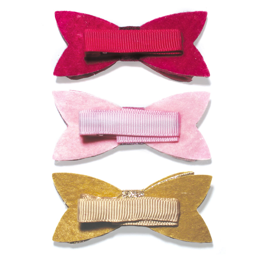 view of the clips on the Camryn's BFF® Hair Bow Clips 3-Pack