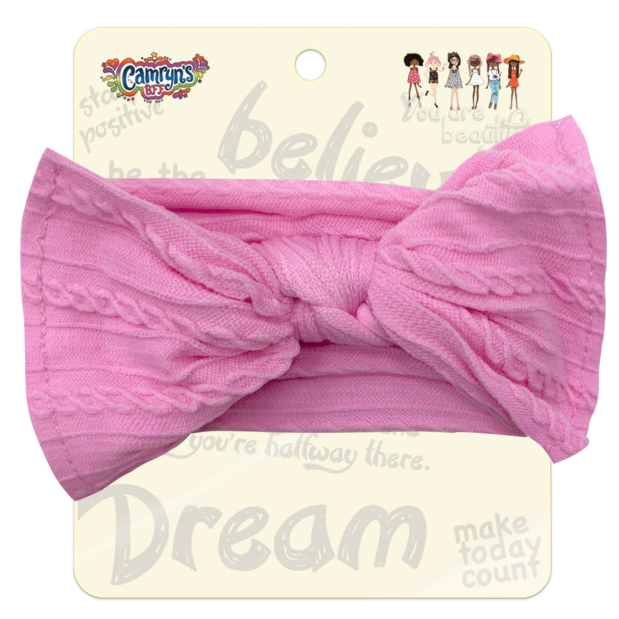 Camryn's BFF pink Knotted Bow Headband