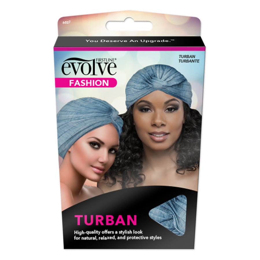 Evolve® Silky Turban, Denim 6027