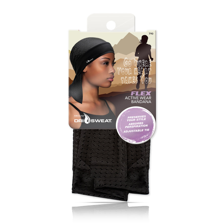 Black Dri Sweat® Flex Mesh women's Bandana in packaging