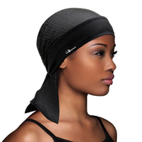 Women wearing Black Dri Sweat® Flex Mesh women's Bandana