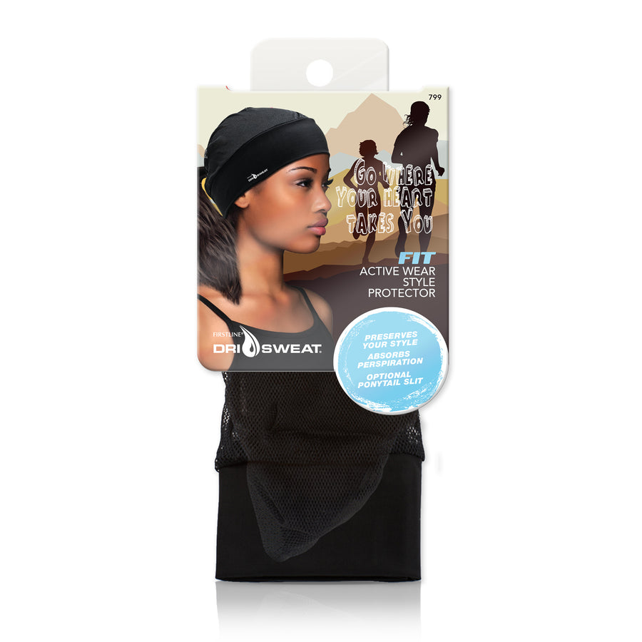 Black Dri Sweat® Fit Women's Style Protector Cap in packaging