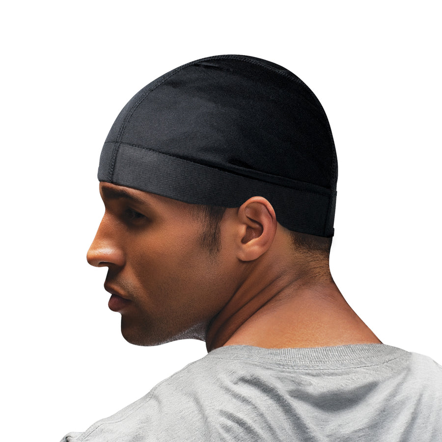 man wearing wavenforcer black stretch cap