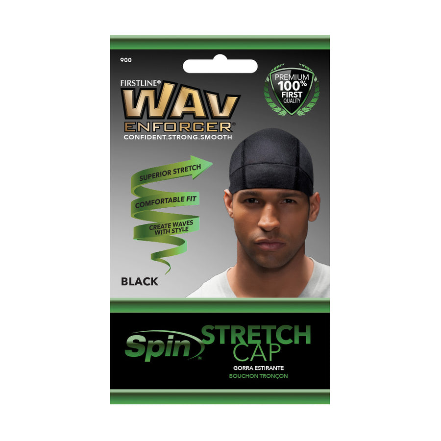 front of wavenforcer black stretch cap package for adults