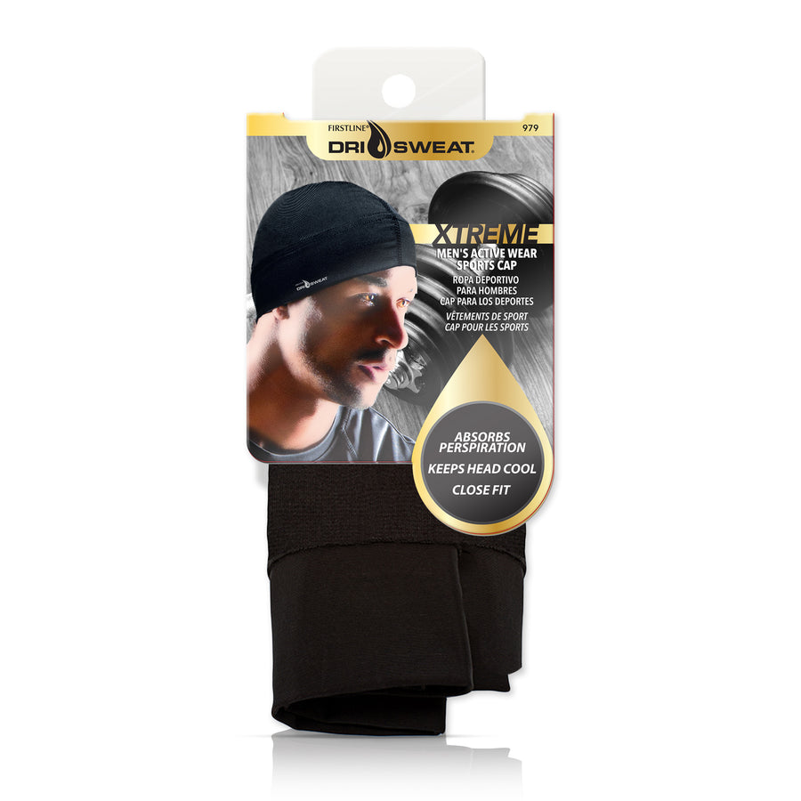 Black Dri Sweat® Xtreme Men's Sports Cap in packaging