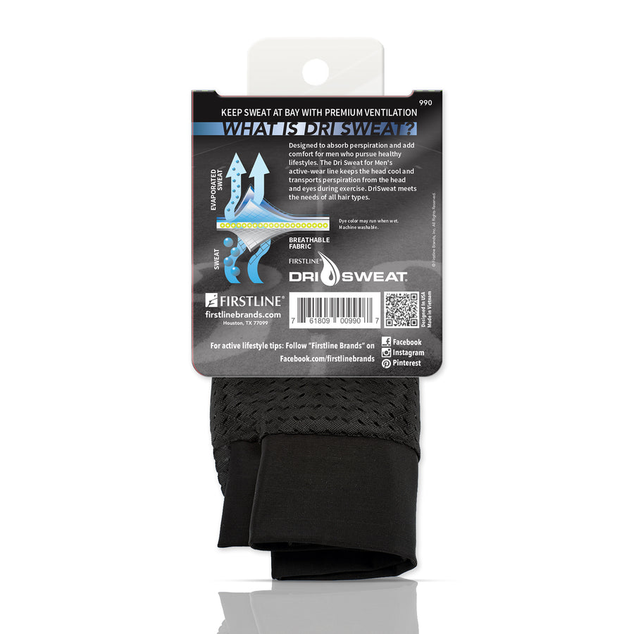 back view of Black Dri Sweat® Defense Mesh Men's Sports Cap in packaging