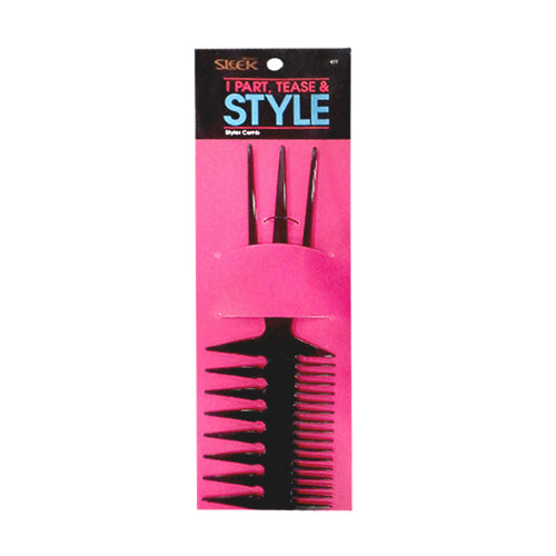 Sleek® 3-in-1 Styler Comb in brand packaging.